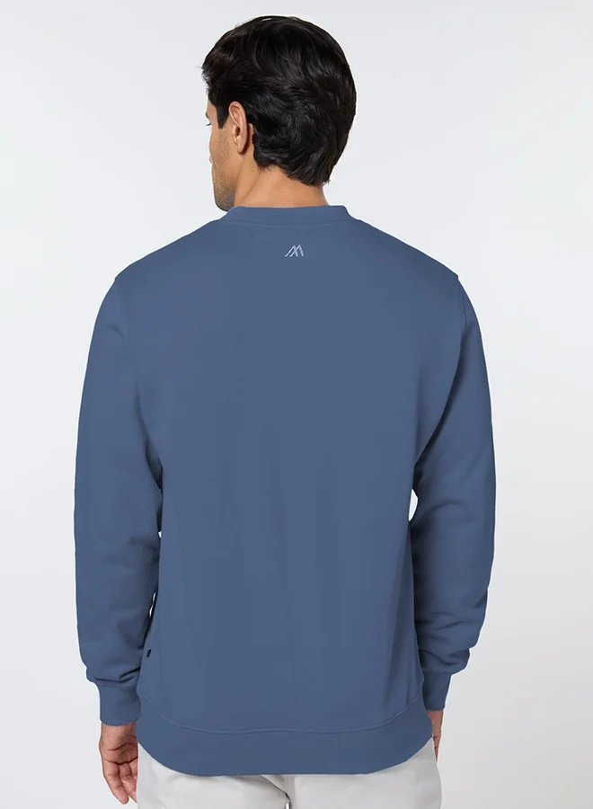 تكلف The Calm Blue Cotton Sweatshirt with Relaxed Fit